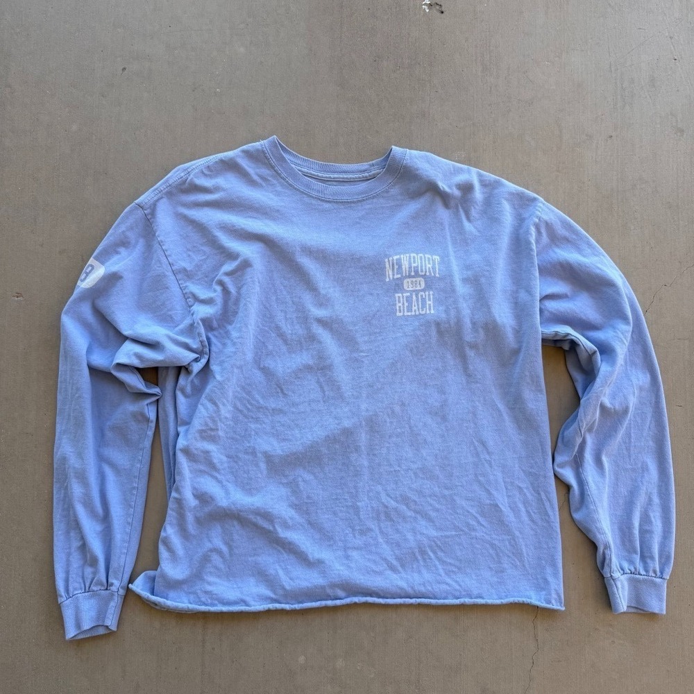 J Galt John Galt Brandy Melville Shirt Womens Blue Long Sleeve Graphic Tee